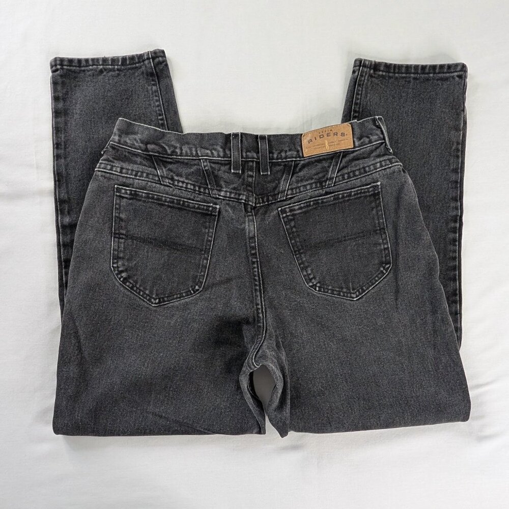 VTG Lee Riders Black Denim High Rise Tapered Leg 90s Mom Jeans Whimsygoth